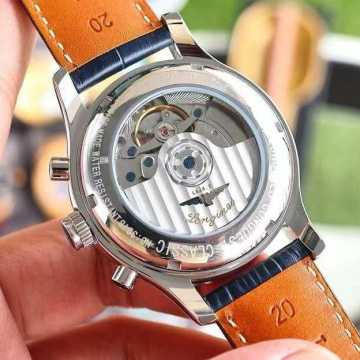 Longines White & Brown Leather Belt