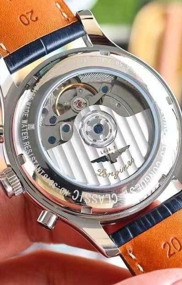 Longines White & Brown Leather Belt